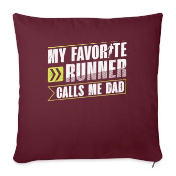 Mon coureur préféré m’appelle Papa Runner - Housse de coussin décorative 45 x 45 cm - bordeaux - Devant