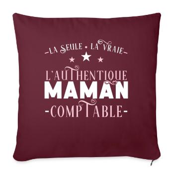 Comptable idée cadeau métier citations profession - Housse de coussin décorative 45 x 45 cm - bordeaux - Devant