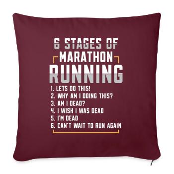 6 Etappen Des Marathonlaufs Marathonbekleidung - Sofakissenbezug 45 x 45 cm - Burgunderrot - Vorne