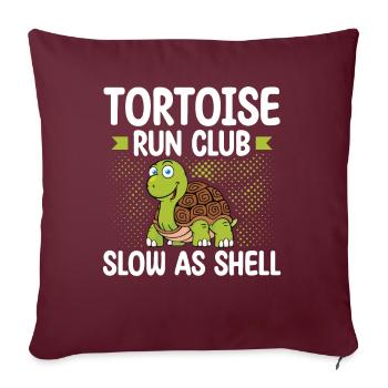 Tortoise Running Club Lent comme une coquille - Housse de coussin décorative 45 x 45 cm - bordeaux - Devant