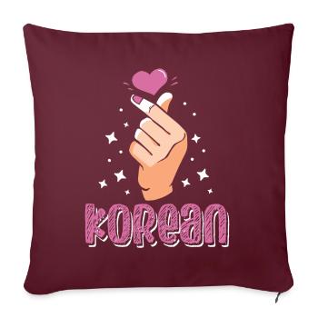 Signe d’amour coréen Coréen Bien-aimé - Housse de coussin décorative 45 x 45 cm - bordeaux - Devant