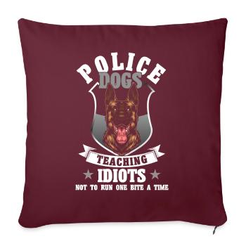 Deutscher Schäferhund Polizeihund Polizei Hund - Sofakissenbezug 45 x 45 cm - Burgunderrot - Vorne