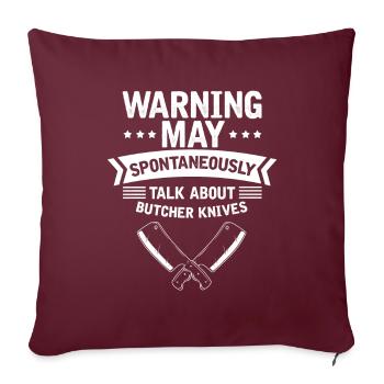 Parlez spontanément du collecteur de couteaux de cuisine - Housse de coussin décorative 45 x 45 cm - bordeaux - Devant