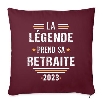 Retraité Idée cadeau Retraite humour carrière - Housse de coussin décorative 45 x 45 cm - bordeaux - Devant