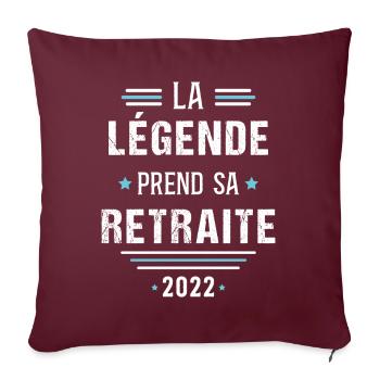 Retraité Idée cadeau Retraite humour carrière - Housse de coussin décorative 45 x 45 cm - bordeaux - Devant