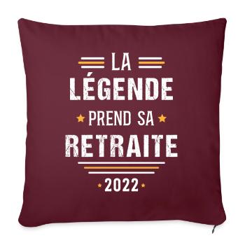 Retraité Idée cadeau Retraite humour carrière - Housse de coussin décorative 45 x 45 cm - bordeaux - Devant