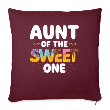 Tante La Douce A | Anniversaire familial correspondant - Housse de coussin décorative 45 x 45 cm - bordeaux - Devant