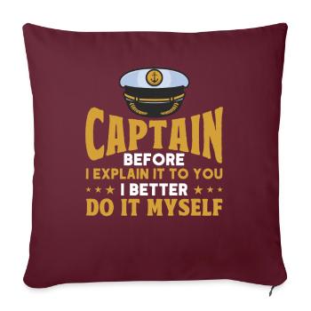 Amoureux du bateau Capitaine de bateau Capitaines - Housse de coussin décorative 45 x 45 cm - bordeaux - Devant