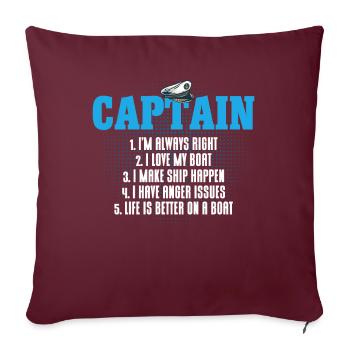 Amateurs de bateau Capitaine de bateau Capitaine Capitaines - Housse de coussin décorative 45 x 45 cm - bordeaux - Devant