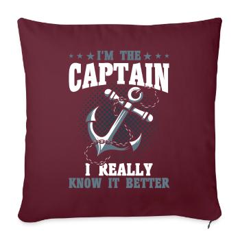 Amateurs de bateau Capitaine de bateau Capitaine Capitaines - Housse de coussin décorative 45 x 45 cm - bordeaux - Devant