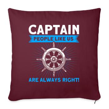 Amateurs de bateau Capitaine de bateau Capitaines - Housse de coussin décorative 45 x 45 cm - bordeaux - Devant
