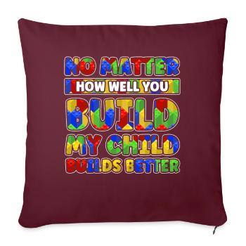 Construire un bloc de serrage bloc de construction - Housse de coussin décorative 45 x 45 cm - bordeaux - Devant