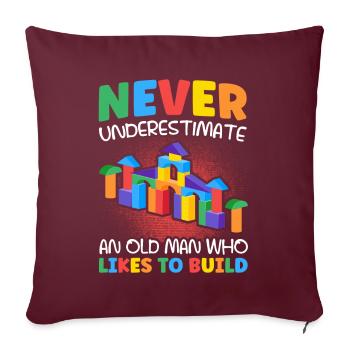 Construire un bloc de serrage bloc de construction - Housse de coussin décorative 45 x 45 cm - bordeaux - Devant