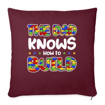 Module de serrage Papa - Housse de coussin décorative 45 x 45 cm - bordeaux - Devant