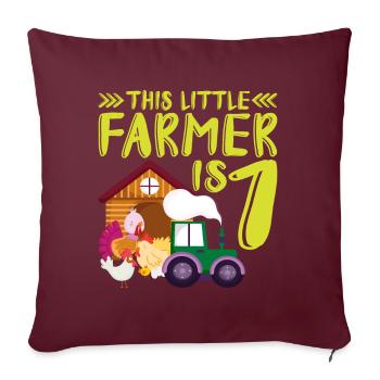 Ce petit agriculteur est 1 ferme thématique - Housse de coussin décorative 45 x 45 cm - bordeaux - Devant