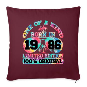Unique Born 1986 Édition Limitée - Housse de coussin décorative 45 x 45 cm - bordeaux - Devant