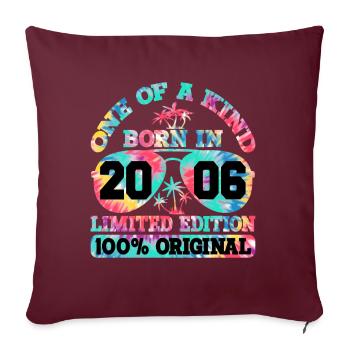 Unique Born 2006 Édition Limitée - Housse de coussin décorative 45 x 45 cm - bordeaux - Devant