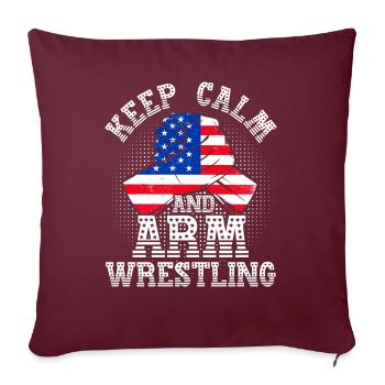Restez calme et appuyez sur le bras Appuyez sur le bras - Housse de coussin décorative 45 x 45 cm - bordeaux - Devant