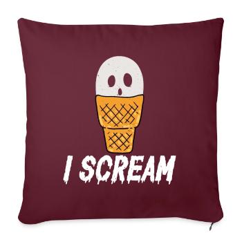 Je crie Sorbet Mochi Popsicles Crème glacée - Housse de coussin décorative 45 x 45 cm - bordeaux - Devant
