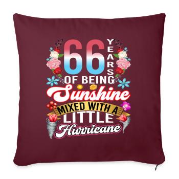 66 ans de soleil mélangés à un petit - Housse de coussin décorative 45 x 45 cm - bordeaux - Devant