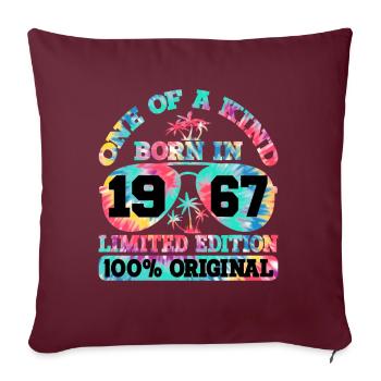 Unique Born 1967 Édition Limitée Été - Housse de coussin décorative 45 x 45 cm - bordeaux - Devant