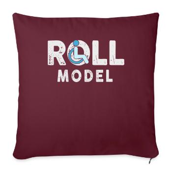 Roll Model Disability Awareness PWD Wheelchair - Sofakissenbezug 45 x 45 cm - Burgunderrot - Vorne