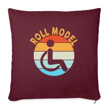 Roll Model Disability Awareness PWD Wheelchair - Sofakissenbezug 45 x 45 cm - Burgunderrot - Vorne