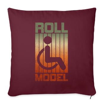 Roll Model Disability Awareness PWD Wheelchair - Sofakissenbezug 45 x 45 cm - Burgunderrot - Vorne