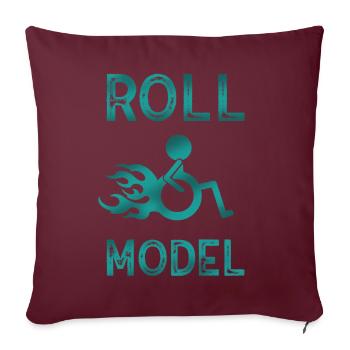 Roll Model Disability Awareness PWD Wheelchair - Sofakissenbezug 45 x 45 cm - Burgunderrot - Vorne