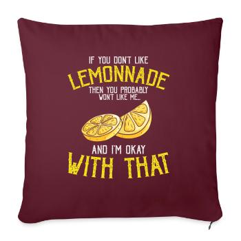 Lemon Design Lemonades Stand Boss Vente de citron - Housse de coussin décorative 45 x 45 cm - bordeaux - Devant