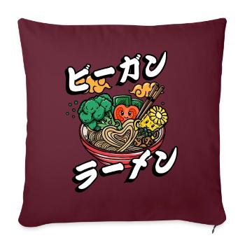 Ramen végétalien | Chemise amateur de ramen | - Housse de coussin décorative 45 x 45 cm - bordeaux - Devant