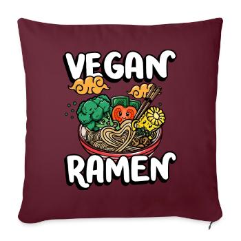 Ramen végétalien | Chemise amateur de ramen | - Housse de coussin décorative 45 x 45 cm - bordeaux - Devant
