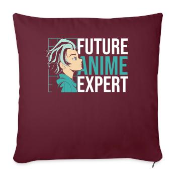 Futur expert en anime | Amateurs d’anime | - Housse de coussin décorative 45 x 45 cm - bordeaux - Devant