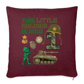 Ce petit soldat est maintenant 1 char de l’armée 1. - Housse de coussin décorative 45 x 45 cm - bordeaux - Devant