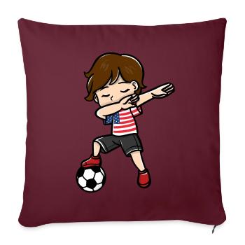 Jeunes joueurs de football athlètes dab up - Housse de coussin décorative 45 x 45 cm - bordeaux - Devant
