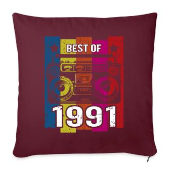 Meilleur de 1991 Stéréo Radio Cassette Player - Housse de coussin décorative 45 x 45 cm - bordeaux - Devant