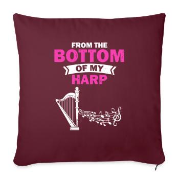 Conception de harpe pour harpistes et harpistes - Housse de coussin décorative 45 x 45 cm - bordeaux - Devant
