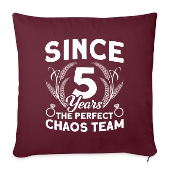 5. Hochzeitstag Paardesign 5 Jahre Ehe - Sofakissenbezug 45 x 45 cm - Burgunderrot - Vorne