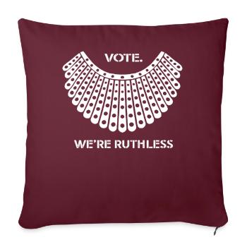 Vote des droits des femmes Nous sommes impitoyables Humains et femmes - Housse de coussin décorative 45 x 45 cm - bordeaux - Devant