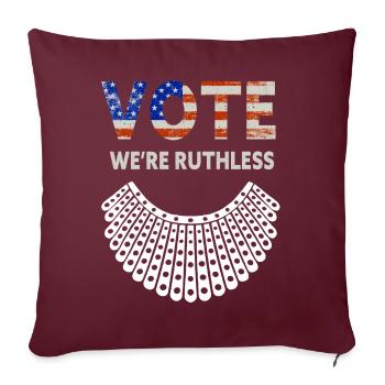 Vote des droits des femmes Nous sommes impitoyables Humains et femmes - Housse de coussin décorative 45 x 45 cm - bordeaux - Devant