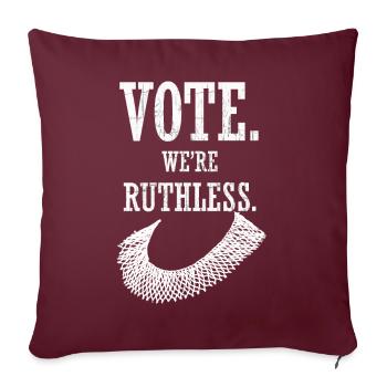 Vote des droits des femmes Nous sommes impitoyables Humains et femmes - Housse de coussin décorative 45 x 45 cm - bordeaux - Devant