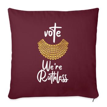 Vote des droits des femmes Nous sommes impitoyables Humains et femmes - Housse de coussin décorative 45 x 45 cm - bordeaux - Devant