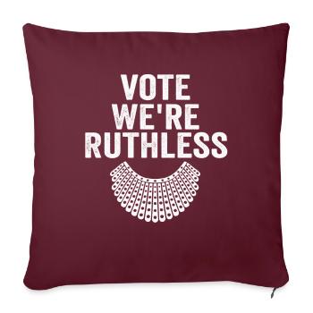 Vote des droits des femmes Nous sommes impitoyables Humains et femmes - Housse de coussin décorative 45 x 45 cm - bordeaux - Devant