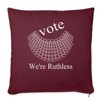 Vote des droits des femmes Nous sommes impitoyables Humains et femmes - Housse de coussin décorative 45 x 45 cm - bordeaux - Devant