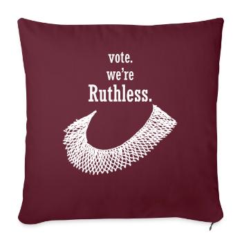 Vote des droits des femmes Nous sommes impitoyables Humains et femmes - Housse de coussin décorative 45 x 45 cm - bordeaux - Devant