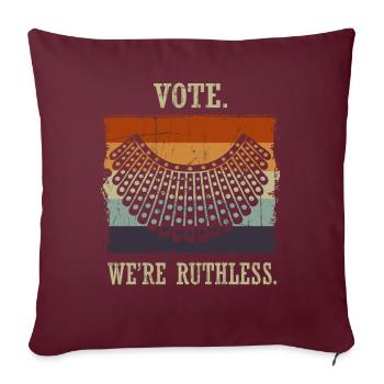 Vote des droits des femmes Nous sommes impitoyables Humains et femmes - Housse de coussin décorative 45 x 45 cm - bordeaux - Devant
