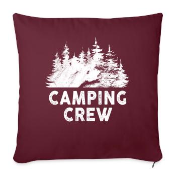 Randonnée Camp Matching Campfire Camping Crew - Housse de coussin décorative 45 x 45 cm - bordeaux - Devant