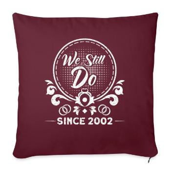 20e anniversaire de mariage Couple Design 20 ans de mariage - Housse de coussin décorative 45 x 45 cm - bordeaux - Devant