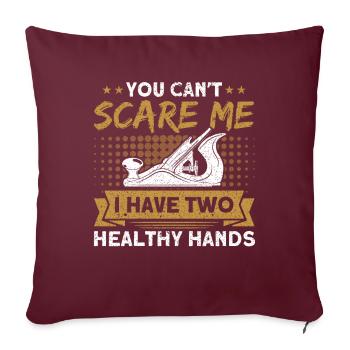 Deux mains saines charpentier - Housse de coussin décorative 45 x 45 cm - bordeaux - Devant