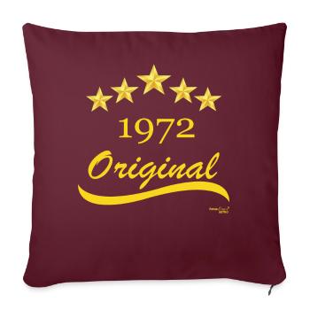 Né en 1972 - Housse de coussin décorative 45 x 45 cm - bordeaux - Devant
